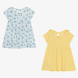 Levi's-Girls Yellow & Blue Floral Dress (2 Pack) | Childrensalon Outlet