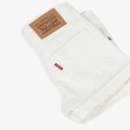 Levi's-Ivory Denim Shorts for Girls | Childrensalon Outlet