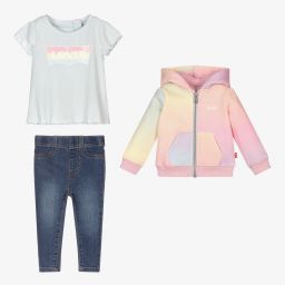 Levi's-Pink & Blue Baby Jeggings Set | Childrensalon Outlet