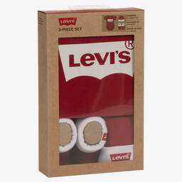 Levi's-Red Cotton Bodyvest Gift Set | Childrensalon Outlet