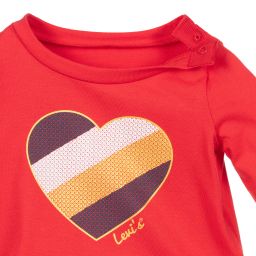 Levi's-Red Cotton Heart Logo Top | Childrensalon Outlet