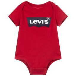 Levi's-Red Cotton Logo Bodyvest | Childrensalon Outlet