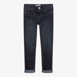 Levi's-جينز سوبر سكيني تينز بناتي قطن دنيم لون أزرق | Childrensalon Outlet
