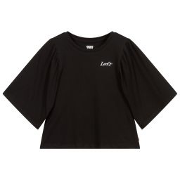 Levi's-Teen Black Cropped Logo Top | Childrensalon Outlet