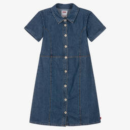 Levi's-Синее джинсовое платье на пуговицах | Childrensalon Outlet