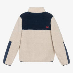 Levi's-Teen Boys Beige & Blue Sherpa Fleece Jacket | Childrensalon Outlet