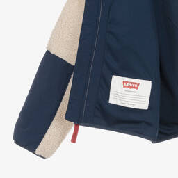 Levi's-Teen Boys Beige & Blue Sherpa Fleece Jacket | Childrensalon Outlet