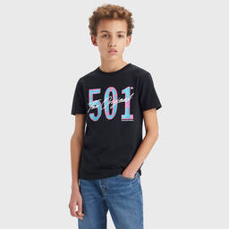 Levi's-Teen Boys Black 501 Logo T-Shirt | Childrensalon Outlet