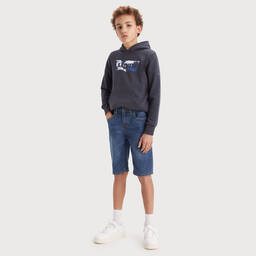 Levi's-شورت سكيني 510 قطن دنيم لون أزرق داكن | Childrensalon Outlet