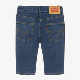Levi's-شورت سكيني 510 قطن دنيم لون أزرق داكن | Childrensalon Outlet