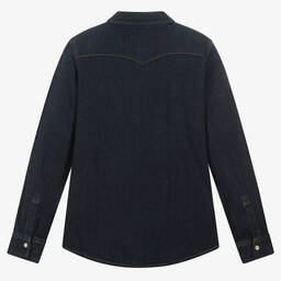 Levi's-قميص قطن دنيم لون أزرق تينز ولادي | Childrensalon Outlet