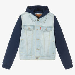 Levi's-Голубая джинсовая куртка с капюшоном | Childrensalon Outlet