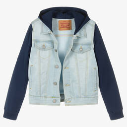 Levi's-Голубая джинсовая куртка с капюшоном | Childrensalon Outlet