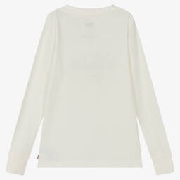 Levi's-توب قطن جيرسي لون عاجي تينز ولادي | Childrensalon Outlet