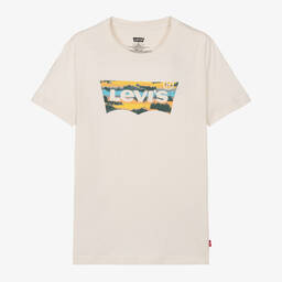 Levi's-تيشيرت قطن عضوي لون عاجي للمراهقين | Childrensalon Outlet