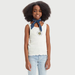 Levi's-Teen Girls Ivory Cotton Daisy Vest Top | Childrensalon Outlet