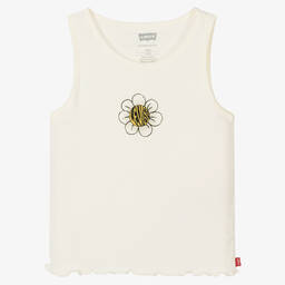 Levi's-Teen Girls Ivory Cotton Daisy Vest Top | Childrensalon Outlet