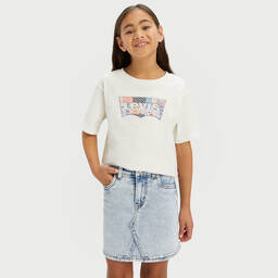 Levi's-تنورة تينز بناتي قطن دنيم لون أزرق | Childrensalon Outlet