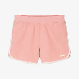 Levi's-شورت تينز بناتي قطن جيرسي لون زهري | Childrensalon Outlet