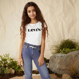 Levi's-Белая футболка для девочек подростков | Childrensalon Outlet