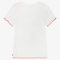 Levi's-تيشيرت تينز بناتي فيسكوز جيرسي لون أبيض | Childrensalon Outlet