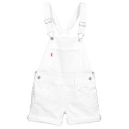 Levi's-Teen White Denim Dungarees | Childrensalon Outlet