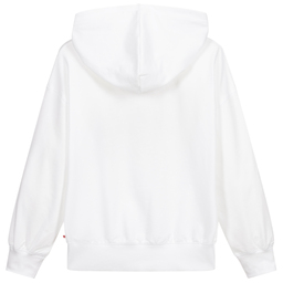 ليفايز-سويتشيرت هودي تينز بناتي قطن جيرسي لون أبيض | Childrensalon Outlet