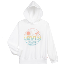 ليفايز-سويتشيرت هودي تينز بناتي قطن جيرسي لون أبيض | Childrensalon Outlet
