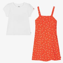 Levi's-Белый топ и оранжевое платье для подростков | Childrensalon Outlet