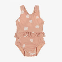 Liewood-Baby Girls Pink Shell Print Swimsuit (UPF 40+) | Childrensalon Outlet