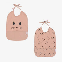 Liewood-Baby Girls Pink Waterproof Bibs (2 Pack) | Childrensalon Outlet