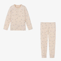 ليوود-بيجاما قطن جيرسي عضوي لون بيج للأولاد | Childrensalon Outlet