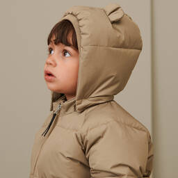 ليوود-جاكيت بافر لون بيج مبطن بريش | Childrensalon Outlet