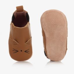 Liewood-Beige Leather Pre-Walker Shoes | Childrensalon Outlet