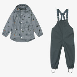 Liewood-Blue Space Print 2 Piece Rainsuit | Childrensalon Outlet