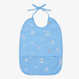 Liewood-Blue Waterproof Baby Bib  | Childrensalon Outlet
