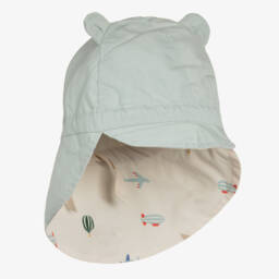 Liewood-Бежевая и аквамариновая двусторонняя хлопковая кепка для мальчиков | Childrensalon Outlet