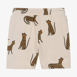 Liewood-Boys Beige Cotton Leopard Print Shorts | Childrensalon Outlet