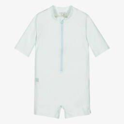 Liewood-Boys Blue Seersucker Zip Suit | Childrensalon Outlet