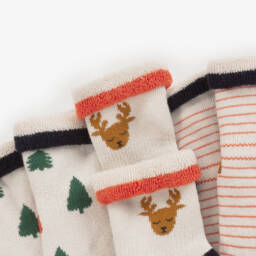 Liewood-Boys Ivory Holiday Grip Socks | Childrensalon Outlet