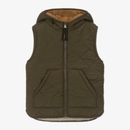 Liewood-Boys Reversible Quilted Green Vest | Childrensalon Outlet