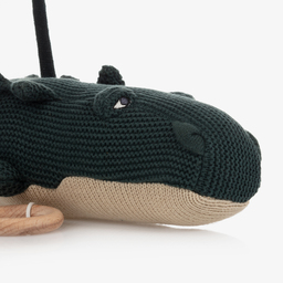 Liewood-لعبة موسيقية تمساح قطن لون أخضر وبيج (31 سم) | Childrensalon Outlet