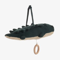 Liewood-لعبة موسيقية تمساح قطن لون أخضر وبيج (31 سم) | Childrensalon Outlet