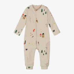 Liewood-Girls Festive Beige Cotton Romper | Childrensalon Outlet