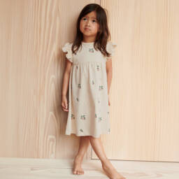 Liewood-Girls Ivory Peach-Patterned Cotton Dress | Childrensalon Outlet