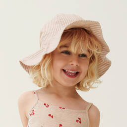 Liewood-Girls Pink Striped Organic Cotton Sun Hat | Childrensalon Outlet