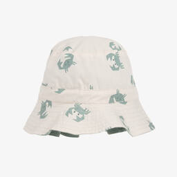 Liewood-Green & Beige Reversible Cotton Sun Hat | Childrensalon Outlet