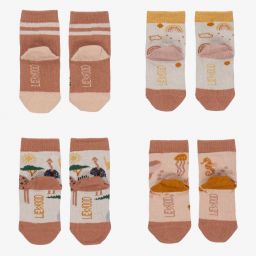 ليوود-جوارب مزيج قطن لون زهري (عدد 4) | Childrensalon Outlet