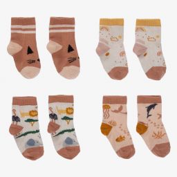 ليوود-جوارب مزيج قطن لون زهري (عدد 4) | Childrensalon Outlet