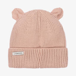 ليوود-قبعة بيني قطن عضوي محبوك لون زهري للبنات | Childrensalon Outlet